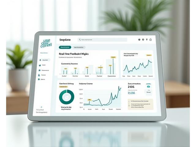 Dashboard interativo exibindo estatísticas de feedback e progresso da comunidade