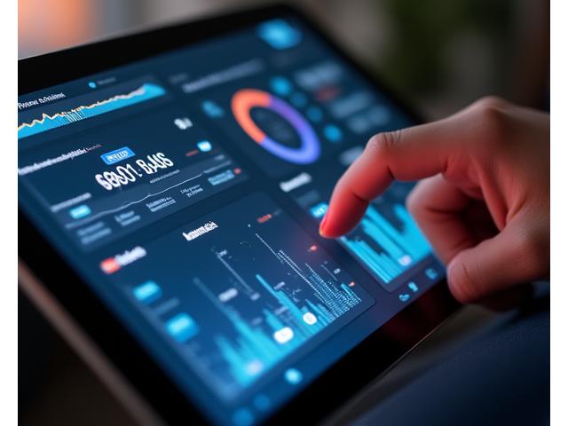 Um ecrã de painel de controlo digital que exibe gráficos de progresso de saúde como níveis de energia, padrão de sono e melhoria de biomarcadores.
