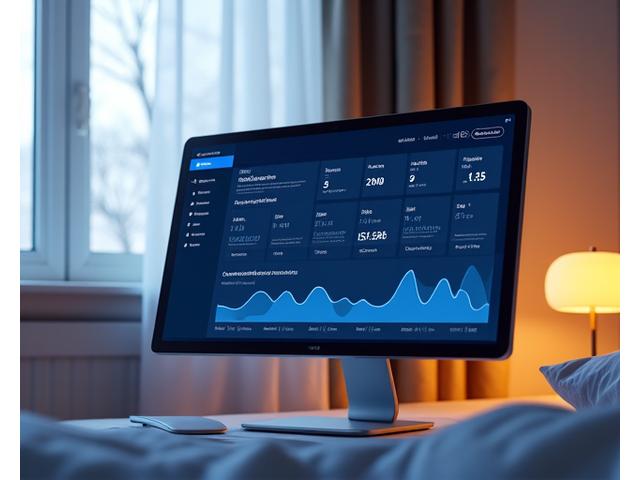 Interface de dashboard mostrando dados de monitorização do sono, gráficos e estatísticas.